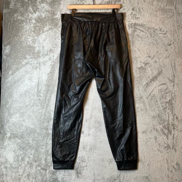 Commando Sz Large Black‎ Faux Leather Joggers Women's - Picture 1 of 7